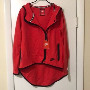 Nike Red and Black Women's Hoodie